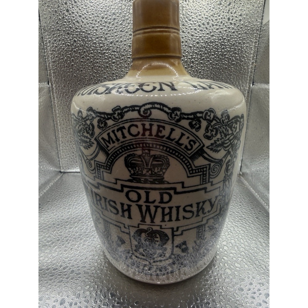 Antique Cruiskeen Lawn Mitchell's Old Irish Whisky Stoneware Jug Port Pottery